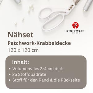 Nähpaket * Patchworkdecke * DIY * Waffelpiqué * Krabbeldecke * Patchwork Stoffe *Babydecke * image 4