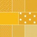 9,98EUR/m Baumwollstoffe Meterware gelb - Punkte Sterne Streifen uni 