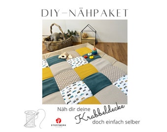 Nähpaket * Patchworkdecke * DIY * Krabbeldecke * Patchwork Stoffe  *Babydecke * Cord Little Traffic