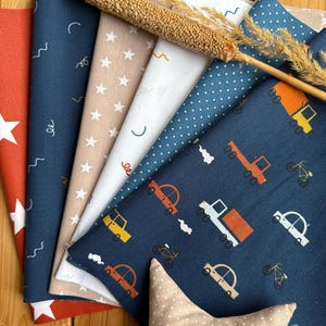 19,99 EUR/m Stoffpaket Patchwork Baumwollstoffe 12 x (25x35cm) Kinderstoffe Autos Navy
