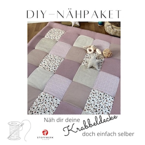 Nähpaket * Patchworkdecke * DIY * Krabbeldecke * Patchwork Stoffe  *Babydecke * Leo Rosa Sand