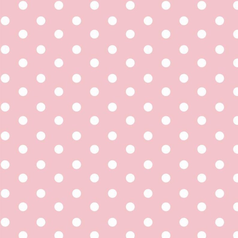 Puede incluir: Un patr&oacute;n sin costuras de lunares blancos sobre un fondo rosa claro.