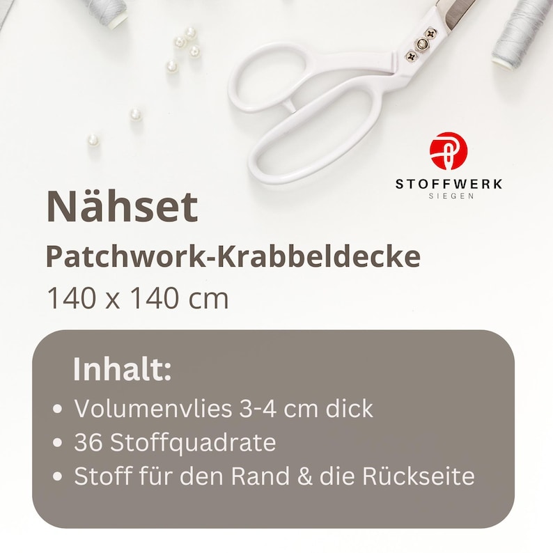 Nähpaket * Patchworkdecke * DIY * Waffelpiqué * Krabbeldecke * Patchwork Stoffe *Babydecke * image 5
