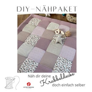 Nähpaket * Patchworkdecke * DIY * Krabbeldecke Leo Rosa Sand