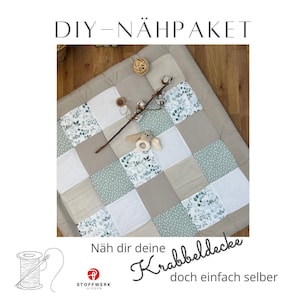 Nähpaket * Patchworkdecke * DIY * Krabbeldecke * Patchwork Stoffe  *Babydecke * Eucalyptus Cord Sand Waffel