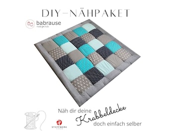 Nähpaket * Patchworkdecke nähen * DIY * Krabbeldecke * Patchwork Stoffe * Babydecke * Patchworkstoffe * Patchwork Stoff türkis Anker