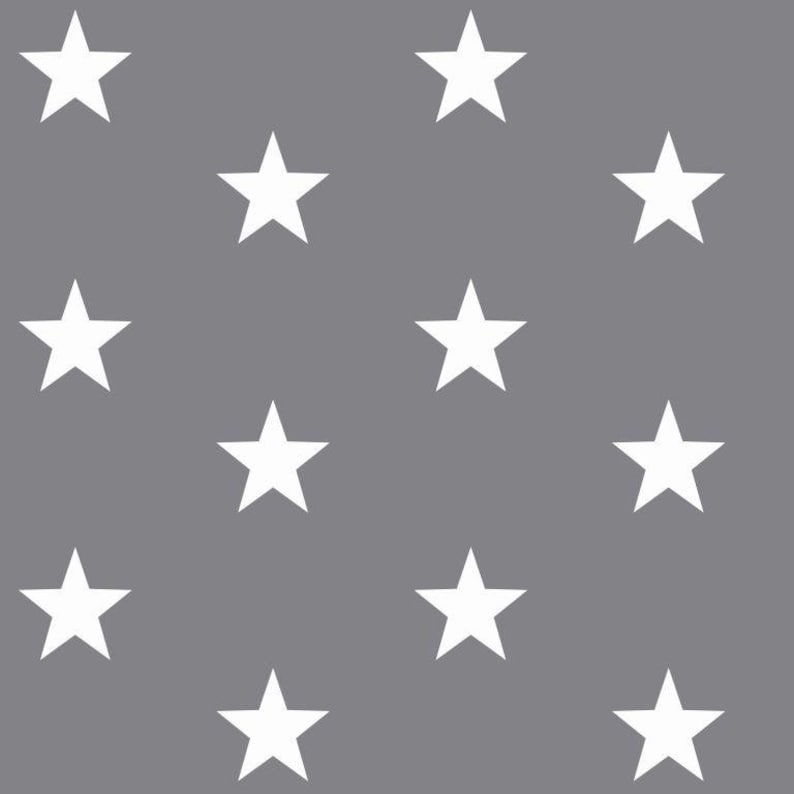 May include: A gray background with a repeating pattern of white stars.