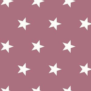 May include: A seamless pattern of white stars on a dusty rose background.