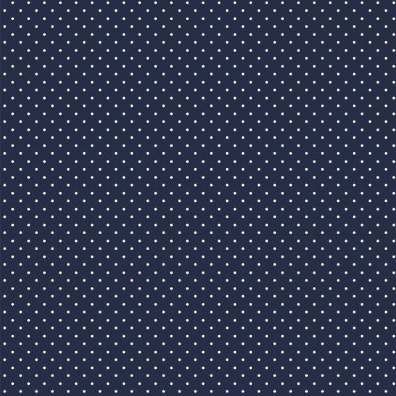 6,65EUR/m2 Baumwollstoff * Navy Blau Pünktchen - Stoff Meterware Baumwolle