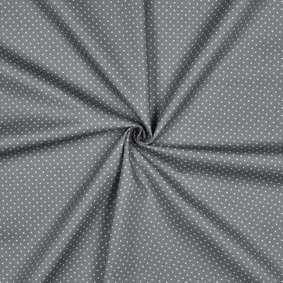 6,65EUR/m2 Baumwollstoff * grau Pünktchen - Stoff Meterware Baumwolle