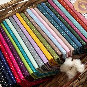 6,65EUR/m2 cotton farbic small Dots - european production- many colors available