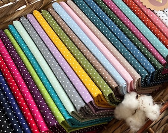 6,65EUR/m2 cotton farbic small Dots - european production- many colors available