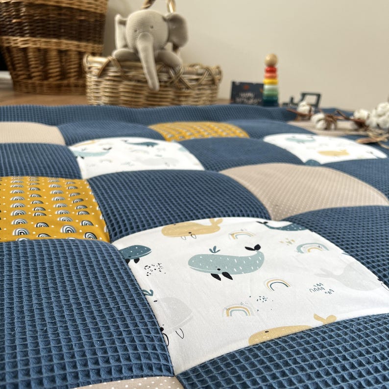 Nähpaket * Patchworkdecke * DIY * Waffelpiqué * Krabbeldecke * Patchwork Stoffe *Babydecke * image 2