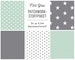 Stoffpaket Patchwork Baumwollstoffe 5 x (50x148cm) DIY Mint Grau 