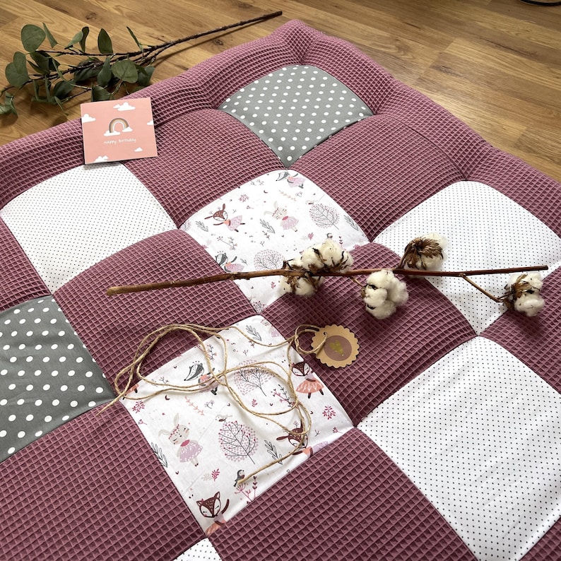 Nähpaket * Patchworkdecke * DIY * Waffelpiqué * Krabbeldecke * Patchwork Stoffe *Babydecke * image 2