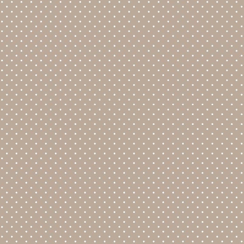 May include: A seamless pattern of small white dots on a light brown background.