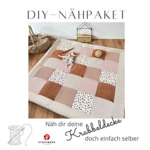 Nähpaket * Patchworkdecke * DIY * Krabbeldecke * Patchwork Stoffe  *Babydecke * Leo Leopardenmuster