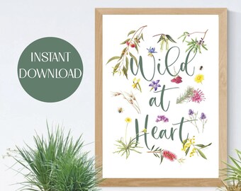 Wildflower Art Print, Flora of Australia, Native Plants (Digital Download)