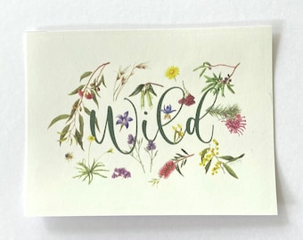 Wild - Wildflowers of Australia Sticker. Australian native flower sticker rectangle.