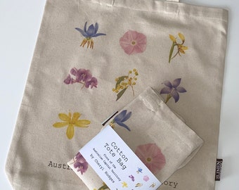 Cotton Tote Bag - Flora of the Australian Capital Territory, Australian wildflower bag