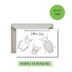 Fathers Day Colouring Card, Bug Card,  Australian Insect Greeting Card,  Funny Fathers Day Card, Insect drawing, Card for Dad nature