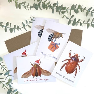 Weihnachtskarten-Set - Australische Ureinwohner Insekten, Set von 5 australischen Weihnachtskarten mit Insekten