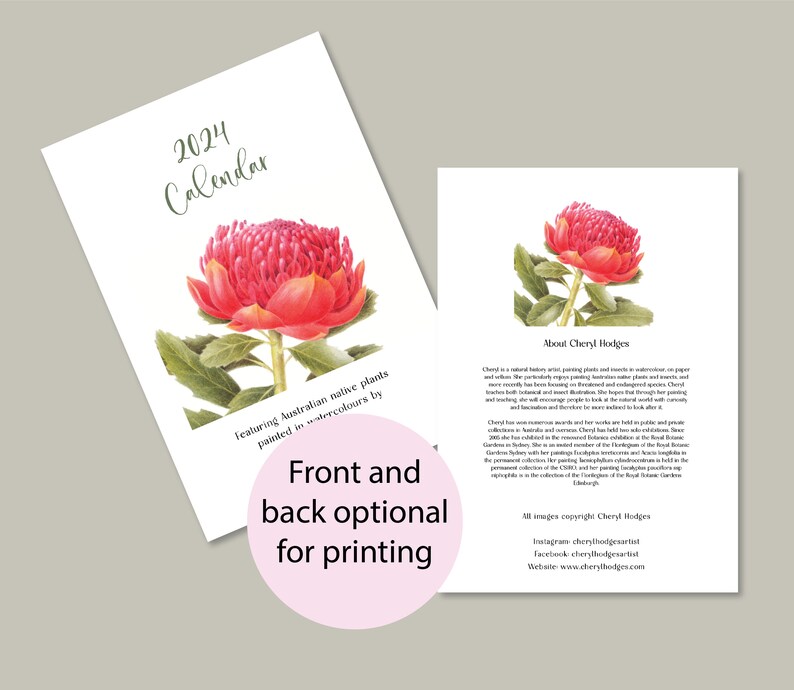 2024 Calendar Printable Australian Native Plants Monthly Etsy