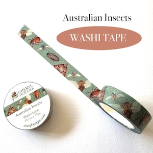 Washi tape - Australian insects, Washi for scrapbooking, journalling, gift wrapping