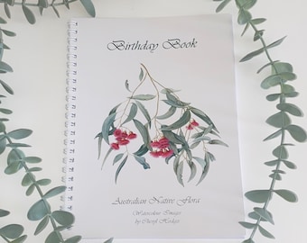 Australian Wildflower Birthday Book, Botanical Watercolor Print
