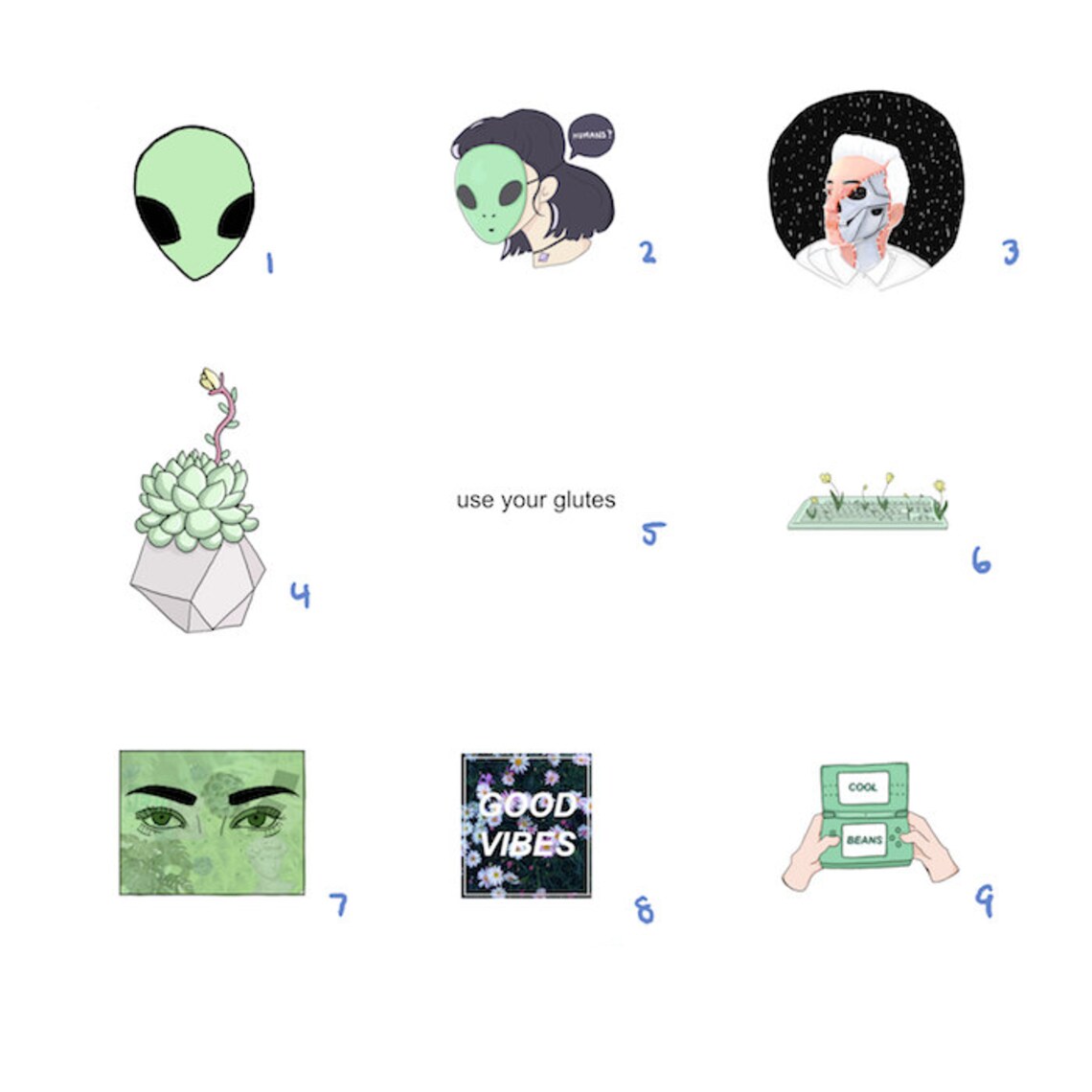 aesthetic green stickers etsy
