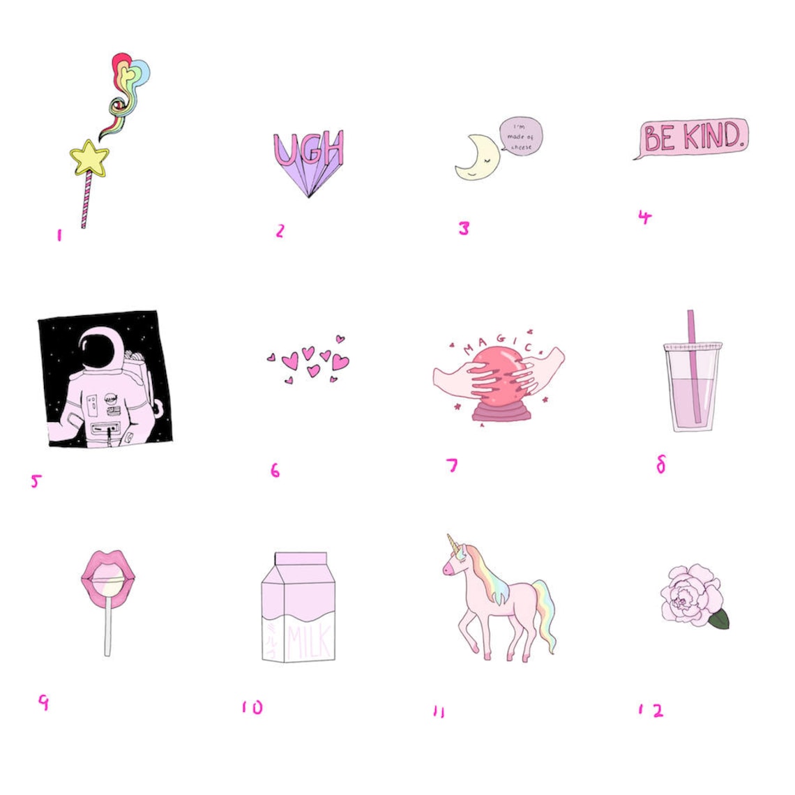 Pink aesthetic stickers Etsy