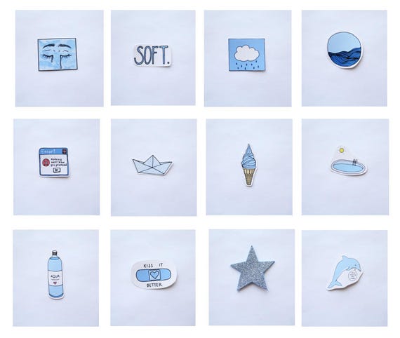 blue aesthetic sticker pack etsy