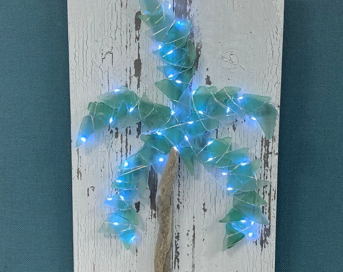 Seaglass Light up Palm Tree Etsy