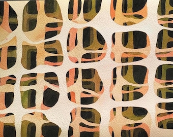 Abstraktes Aquarellgemälde – Moderne abstrakte Aquarellkunst – Minimalistisches Kunstwerk – Originalgemälde des Künstlers