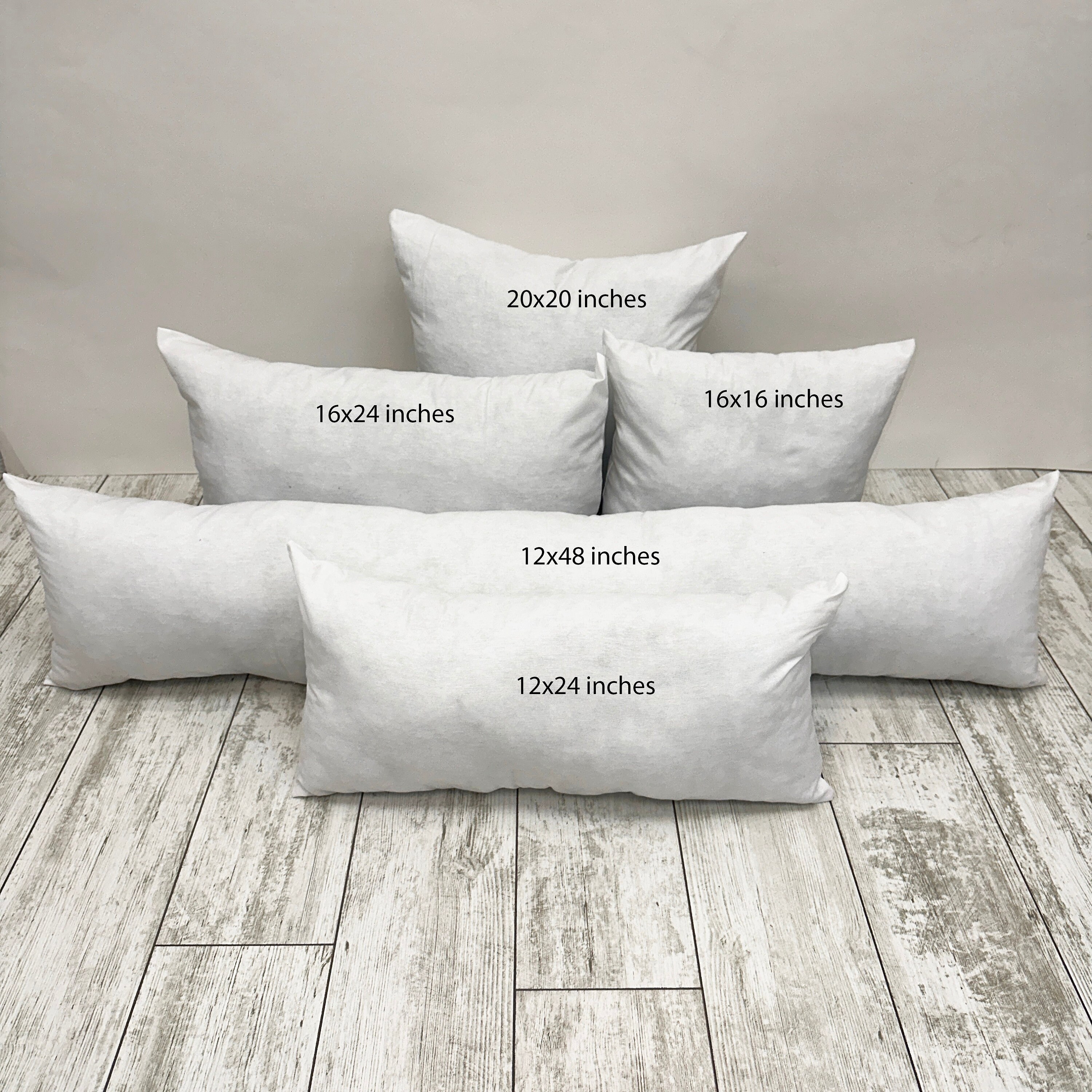 common pillow insert sizes