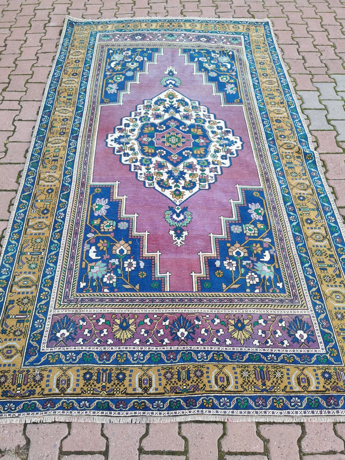 Wool rug 5.7 x 10.1 ft. vintage rug turkish rugs Etsy