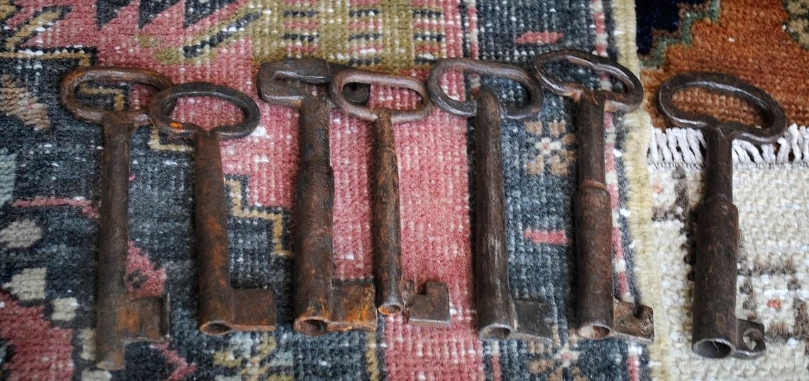11 Antique Door Keys Vintage Key Ottoman Rustic Keys Etsy