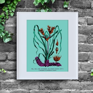 Andy Warhol Inspired Sea Grass, Instant Download, Poster Print, Pop Art, Digital Wall Decor, Botany, Marine Flowering, 8x10, Wild Warhol