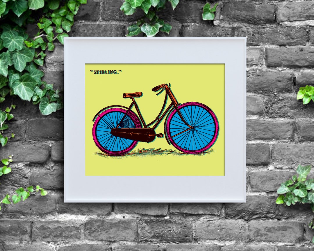 Andy Warhol Inspired Stirling Bike, Instant Download, Poster Print, Pop