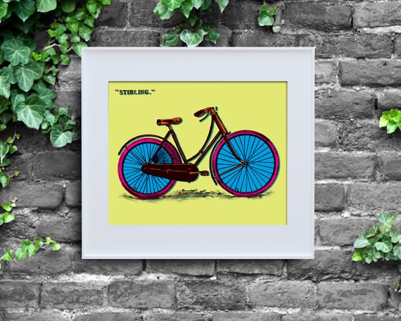Andy Warhol Inspired Stirling Bike Instant Download Poster Etsy
