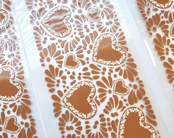 Mexican Talavera Hearts UVDTF Wrap: Cielito Lindo Barro Pattern transfer