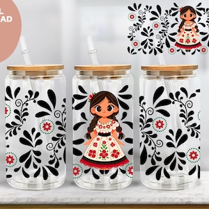 Cielito Lindo Talavera PNG: Mexican Halloween Design (Digital File for 16oz Libbey Cup)