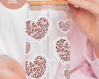 Talavera Hearts Wrap PNG: Mexican Barro Clay Design (Digital File)