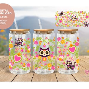 Cat Day of the Dead Talavera PNG wrap: Dia de los muertos sugar skulls cat theme (Digital download)