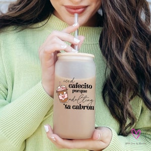 Iced Cafecito Adulting Latina Design: PNG bilingual spanglish funny quote (Digital Download) image 7