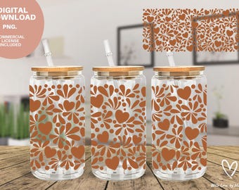 Talavera Hearts PNG: Mexican Barro Clay Cielito Lindo Design (Digital Download)