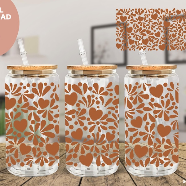 Talavera Hearts PNG: Mexican Barro Clay Cielito Lindo Design (Digital Download)