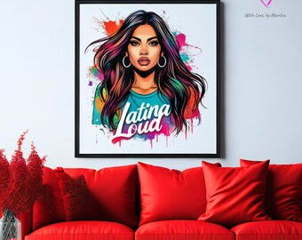 Street Art PNG, Latina Loud graffiti art clipart, Grafitti t-shirt, street style png, urban grafitti art, latina beautiful woman, chingona