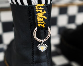 Charms para botas con forma de corazón de gema de ópalo