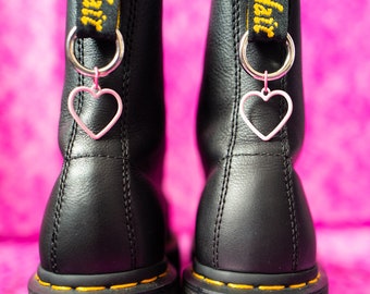 Pink Heart Boot Charms